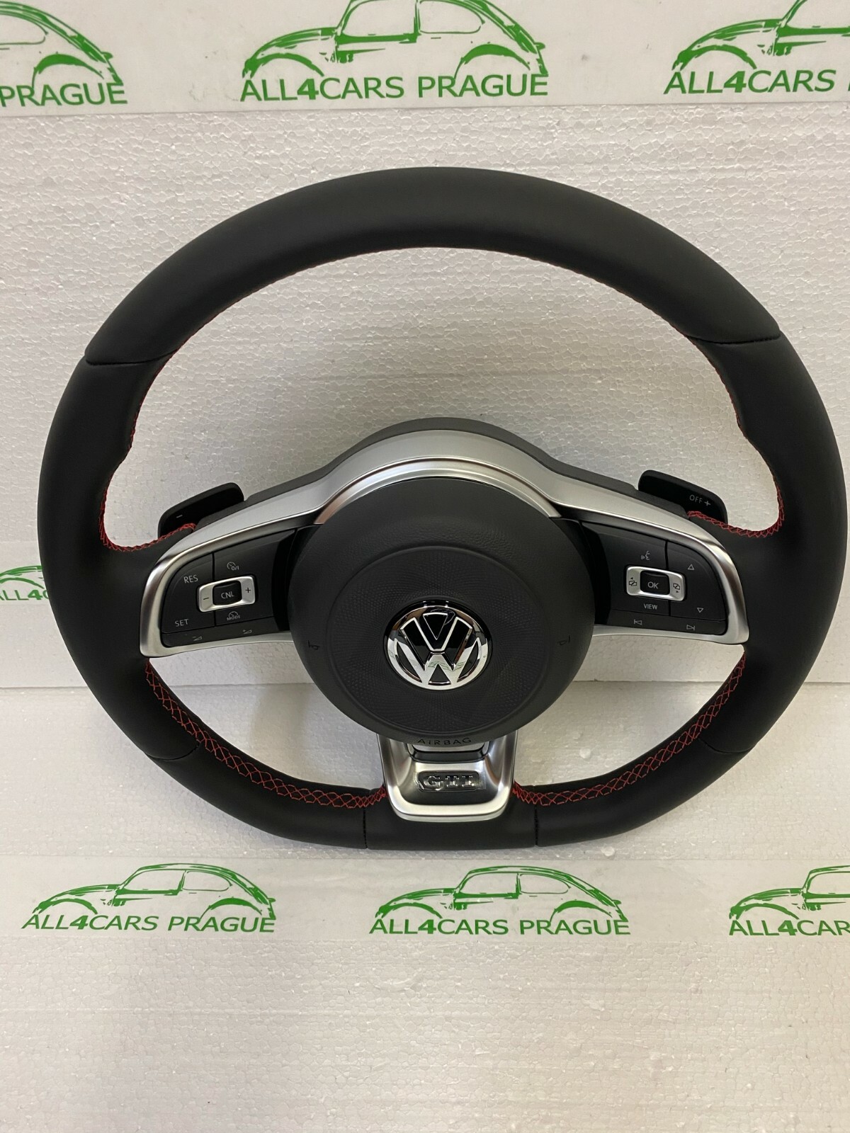 VW GTI MULTIFUKTIONAL LENKRAD KOMPLET MIT SCHALTWIPPEN 2Q0419091CJ ORIG. NEU!! - Obrázek 3