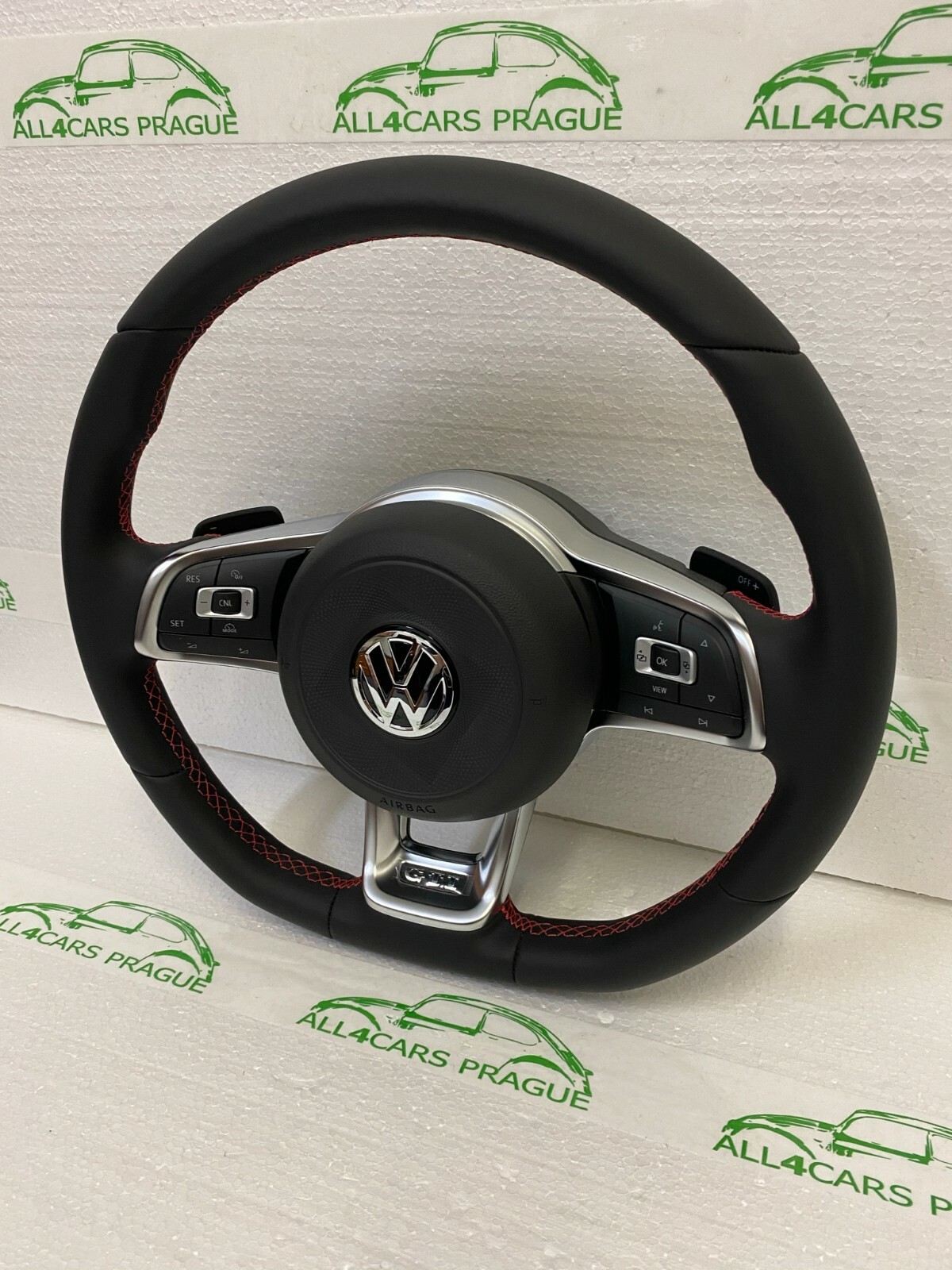 VW GTI MULTIFUKTIONAL LENKRAD KOMPLET MIT SCHALTWIPPEN 2Q0419091CJ ORIG. NEU!! - Obrázek 4