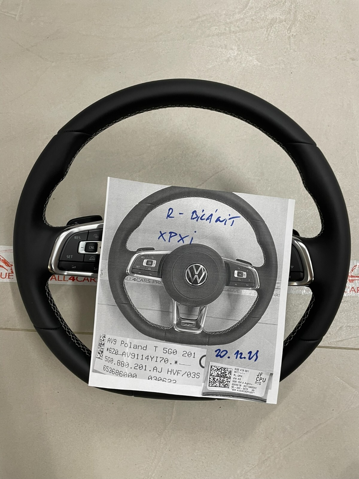 VW LENKRAD R SPORT LEDER KOMPLET GOLF 7/ARTEON/PASSAT/TIGUAN 5G0419091JF ORG NEU - Obrázek 25