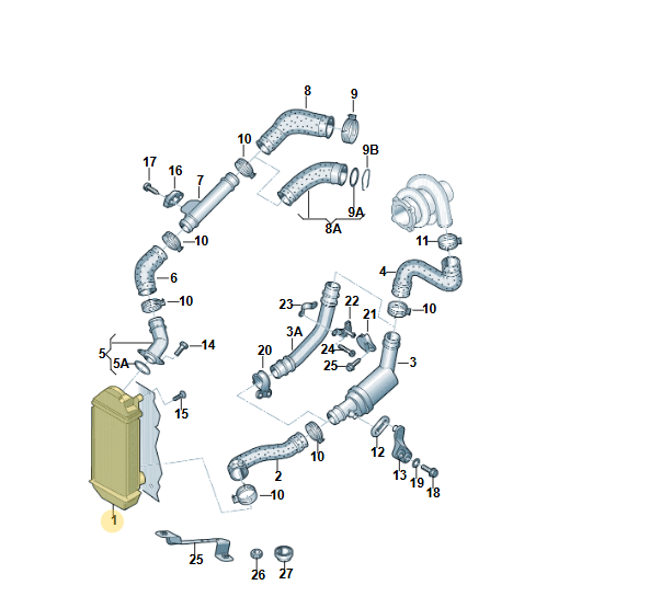 VW LUPO , POLO, SEAT AROSA 1.2 TDI / 1.4 TDI LADELUFTKÜHLER 6E0145805B TEST CAR - Obrázek 4