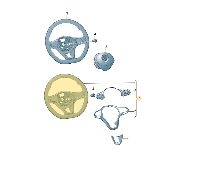 VW PASSAT ARTEON TIG..SPORT LENKRAD ABGEFLACHT LEDER R-LOGO 2G0419089C Fast Neu - Obrázek 7