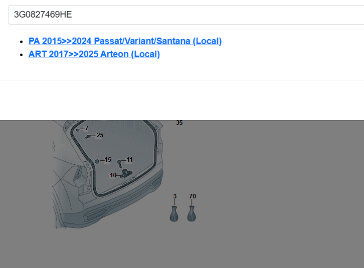VW PASSAT VW ARTEON RÜCKFAHR KAMERA BETÄTIGUNG HECKKLAPPE 3G0827469HE ORIG VW - Obrázek 7