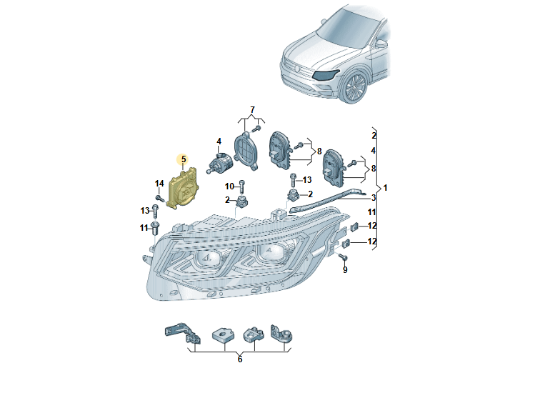 VW TIGUAN LEISTUNGSMODUL FÜR HAUPTLICHTELEKTRONIK LED PDLS+ 992941572CG ORIG.NEU - Obrázek 4