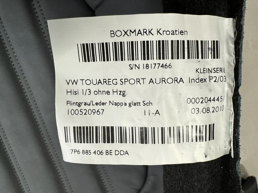 VW TOUAREG 7P SITZBEZUG LEDER BEZUG GELOCHT SCHWARZ-GRAU SITZ HINTEN ORIG.NEU !! - Obrázek 11