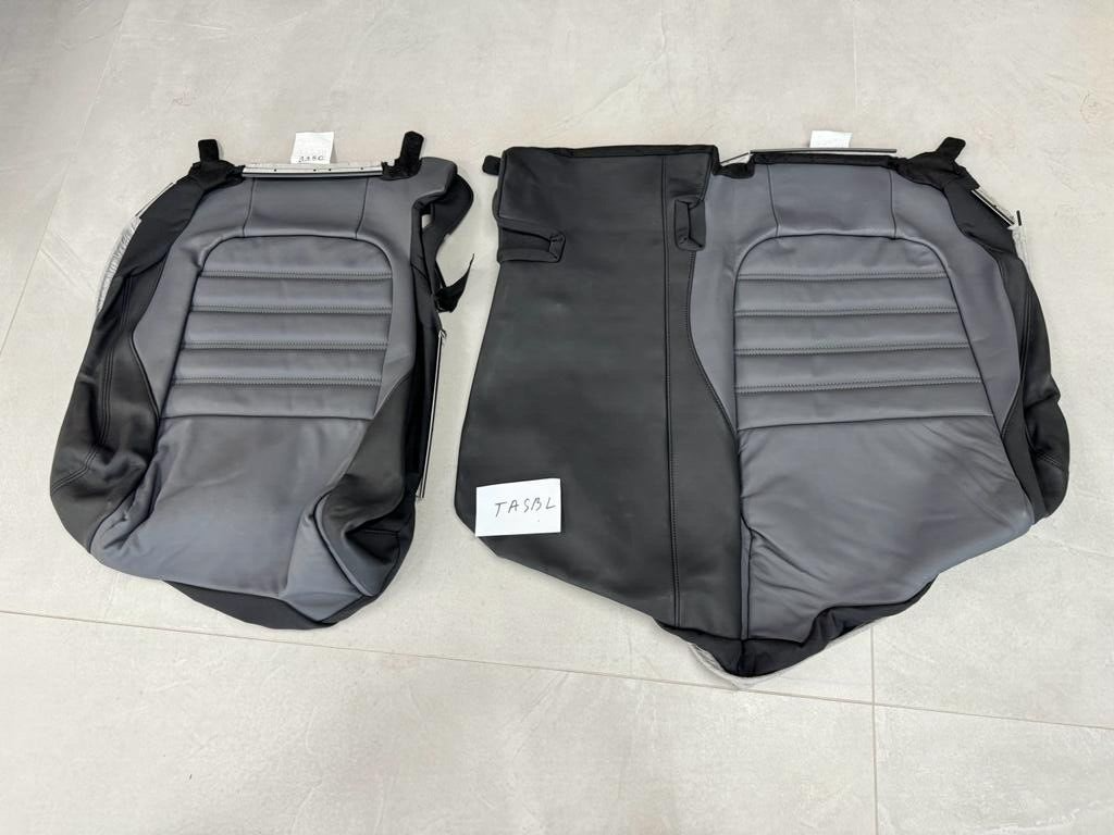 VW TOUAREG 7P SITZBEZUG LEDER BEZUG GELOCHT SCHWARZ-GRAU SITZ HINTEN ORIG.NEU !! - Obrázek 12