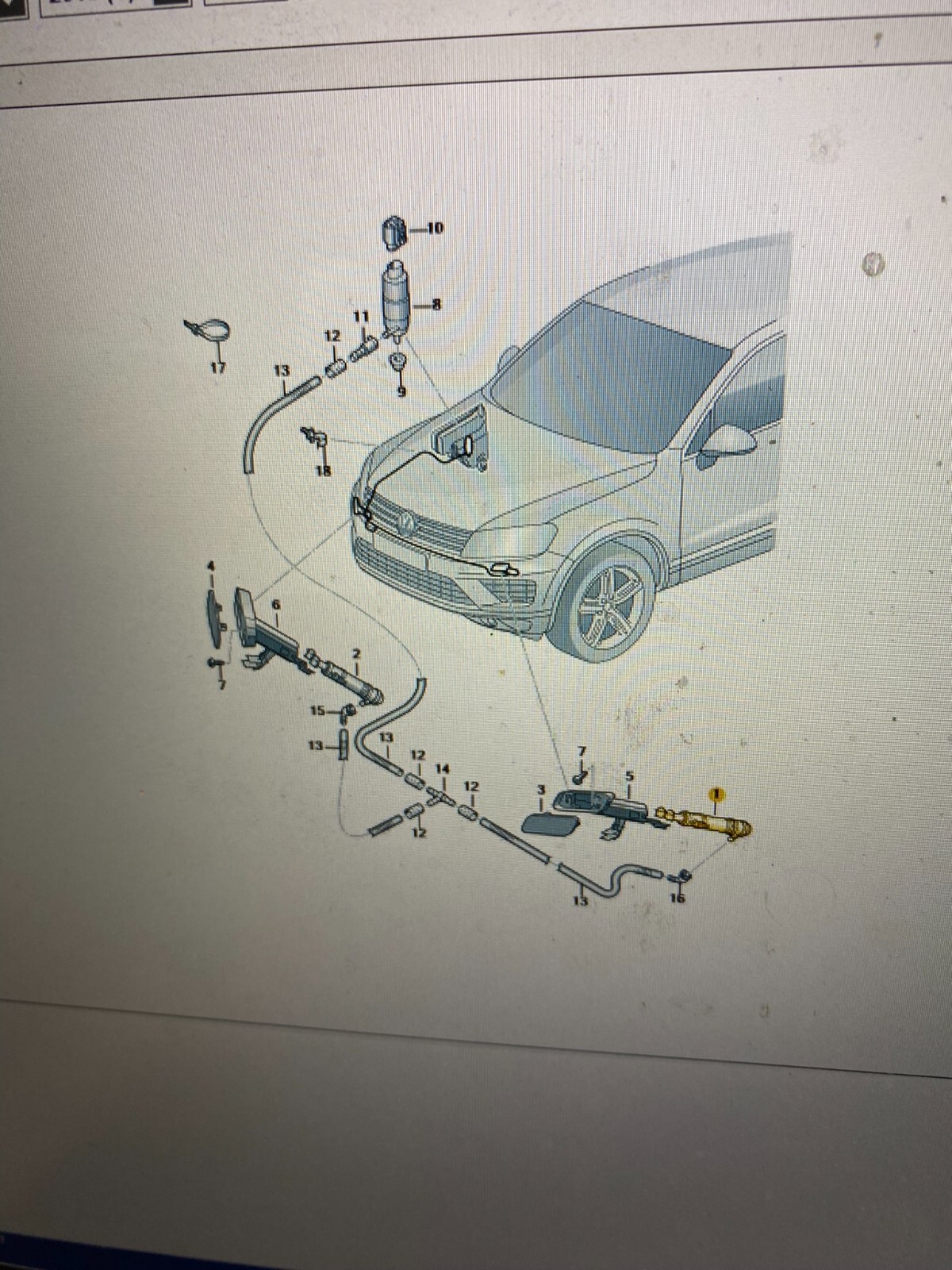 VW TOUAREG HUBZYLINDER MIT DUSENTRAGER AND SPRITZDUSE R+L ORIG.NEU!!! - Obrázek 18