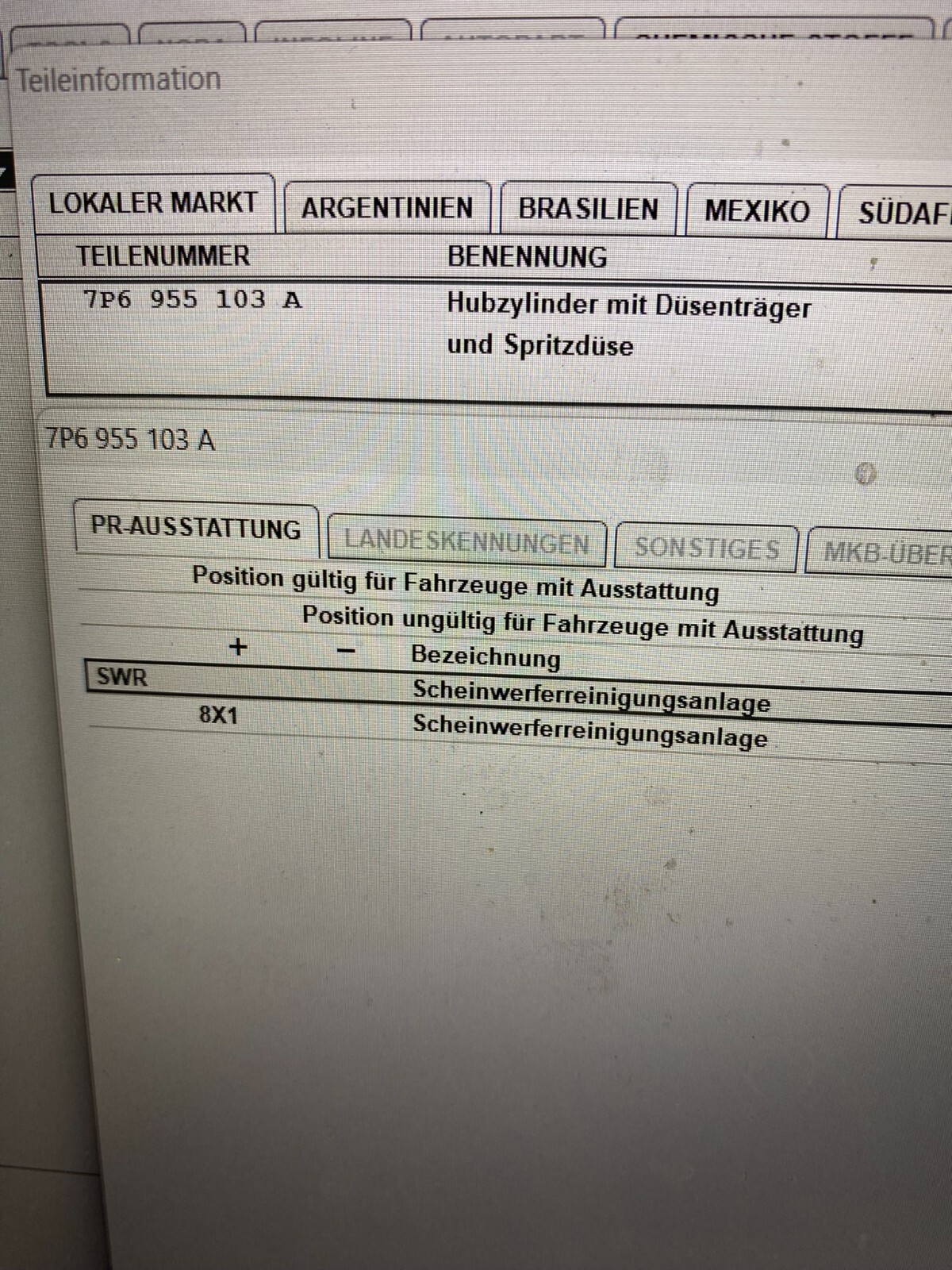 VW TOUAREG HUBZYLINDER MIT DUSENTRAGER AND SPRITZDUSE R+L ORIG.NEU!!! - Obrázek 19