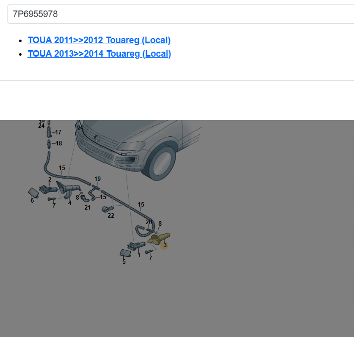 VW TOUAREG TELESKOPDÜSE SCHEINWERFERREINIGUNG 7P6955978 RECHTS ORIG.NEU! - Obrázek 4