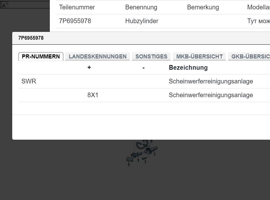 VW TOUAREG TELESKOPDÜSE SCHEINWERFERREINIGUNG 7P6955978 RECHTS ORIG.NEU! - Obrázek 6