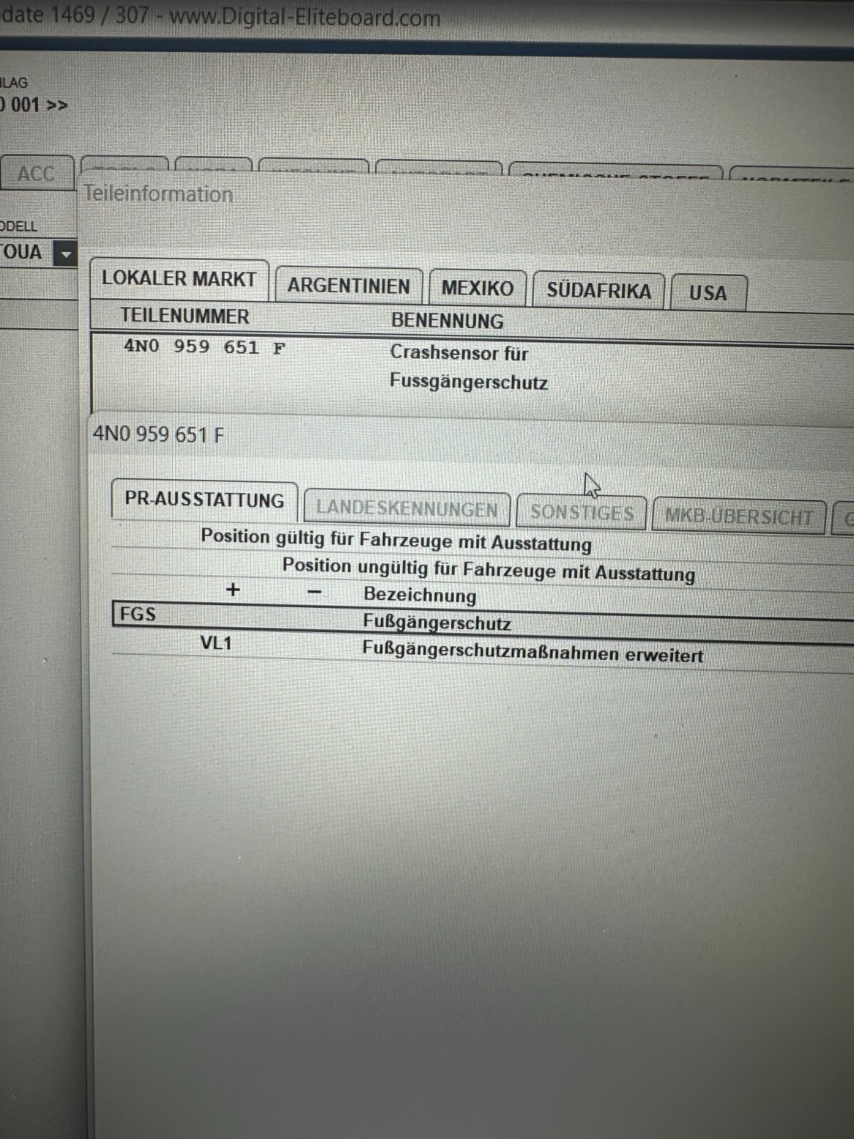 4N0959651F AUDI Q7, VW TOUAREG CRASHSENSOR FÜR FUSSGÄNGERSCHUTZ 4N0959651F NEU ! - Obrázek 12