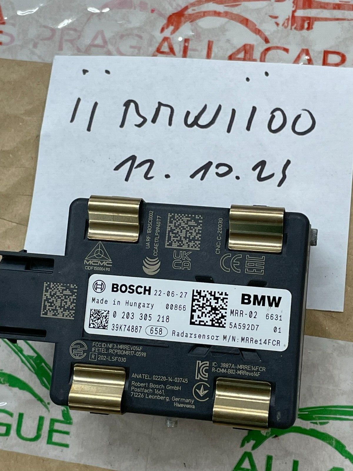 5A592D7 BMW 3-ER ACC ABSTAND RADARSENSOR 5A592D7 0203305218 FAST NEU TEST WAGEN - Obrázek 14