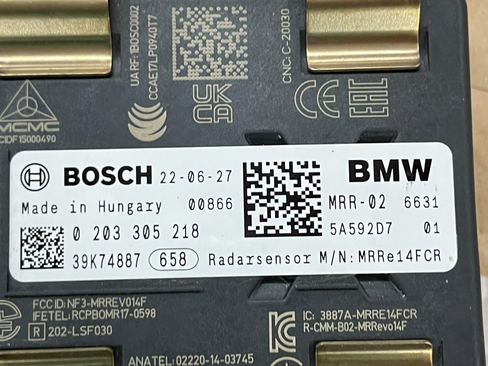 5A592D7 BMW 3-ER ACC ABSTAND RADARSENSOR 5A592D7 0203305218 FAST NEU TEST WAGEN - Obrázek 5