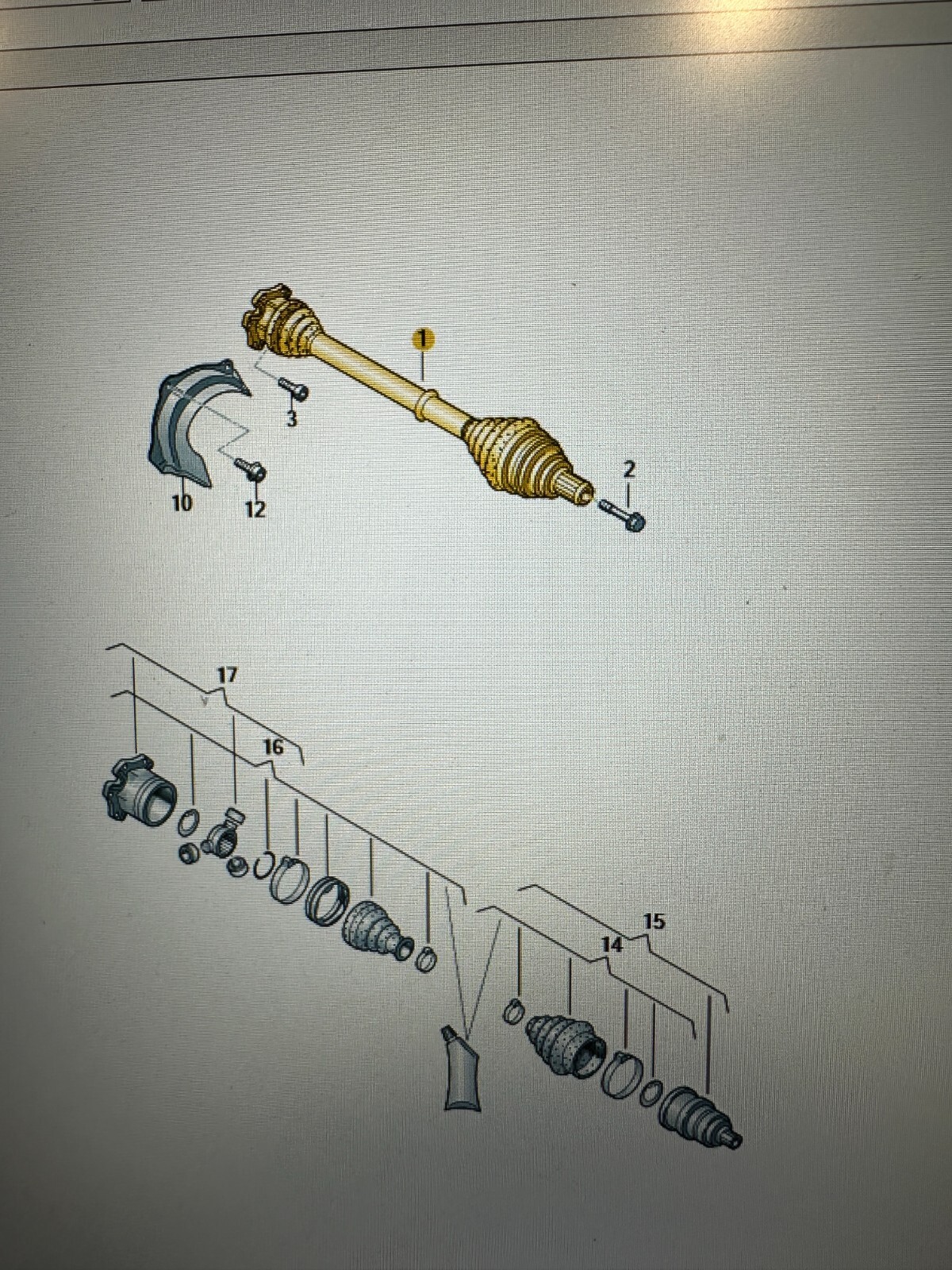 8W0407271G AUDI A4/A5 ANTRIEBSWELLE VORN 8W0407271G-8W0407271Q ORIG. AUDI NEU ! - Obrázek 6