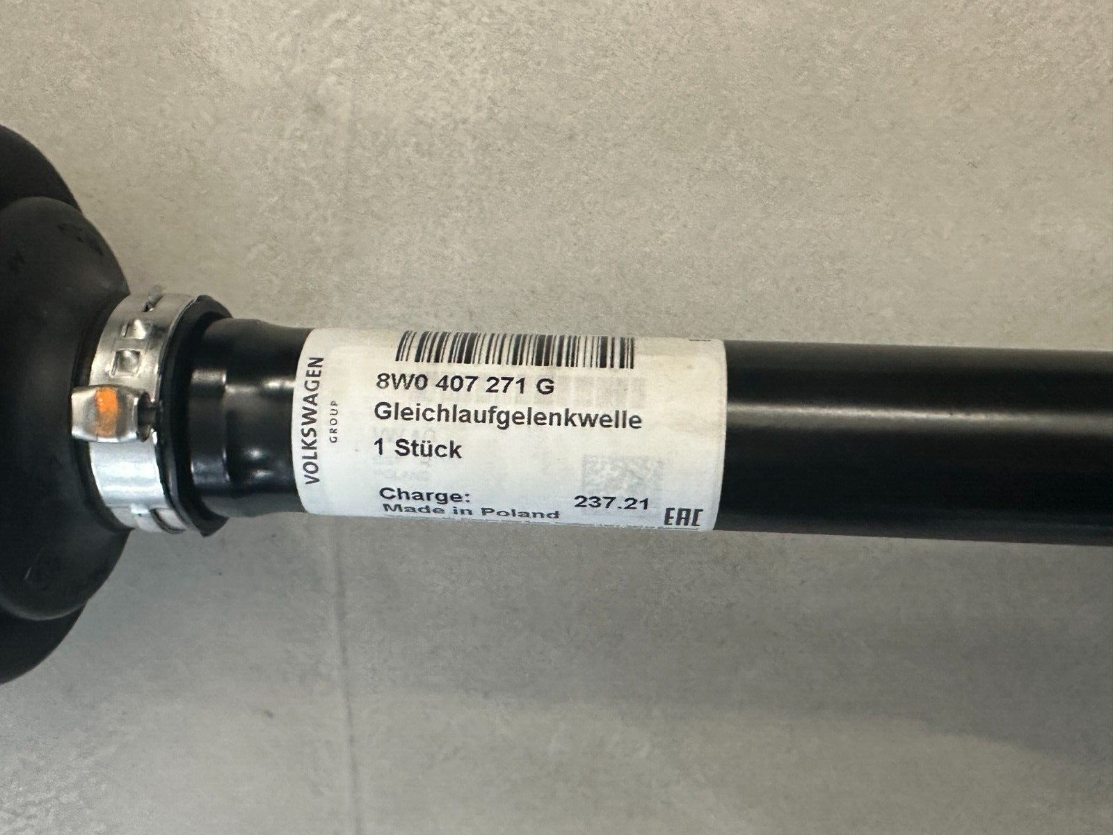 8W0407271G AUDI A4/A5 ANTRIEBSWELLE VORN 8W0407271G-8W0407271Q ORIG. AUDI NEU ! - Obrázek 8