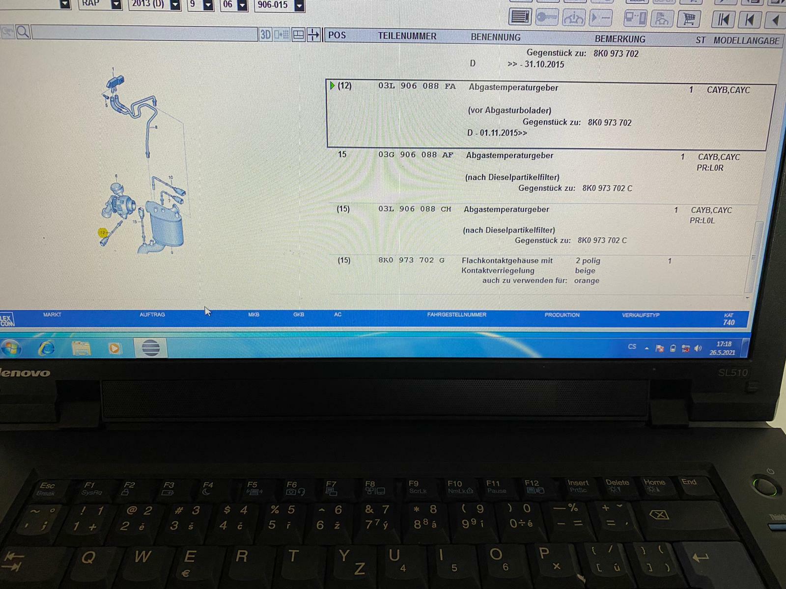 ABGASTEMPERATURGEBER SKODA RAPID 1.6TDI CAYB CAYC 03L 906 088 FA Orig. Neu! - Obrázek 10