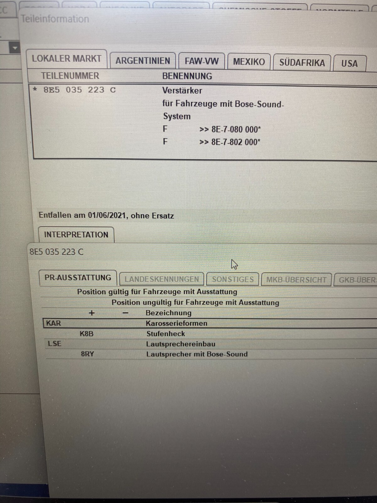 AUDI A4/S4/RS4 BOSE SOUNDSYSTEM VERSTÄRKER 8E5035223C AMPLIFIER AMP ORIGINAL - Obrázek 18