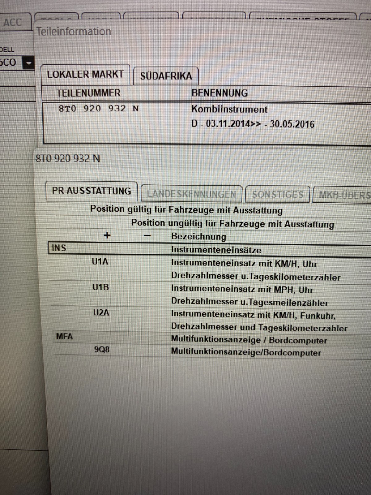 AUDI A5 KOMBIINSTRUMENT 8T0 920 932 N KM :NUR 22 KM - Obrázek 14