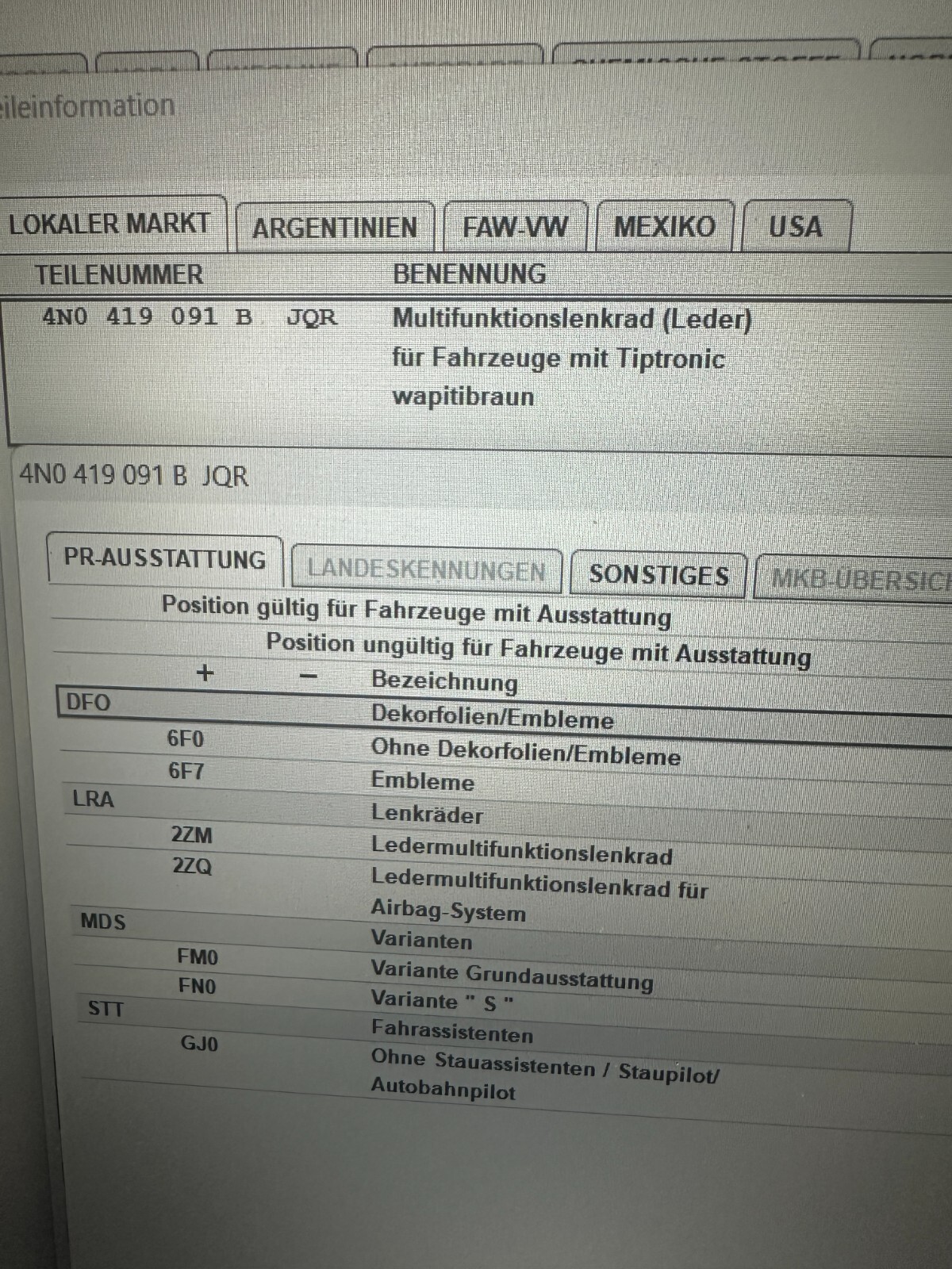 AUDI A8 MULTIFUNKTIONS LENKRAD LEDER TIPTRONIC BRAUN 4N0419091B - FAST NEU OE! - Obrázek 22