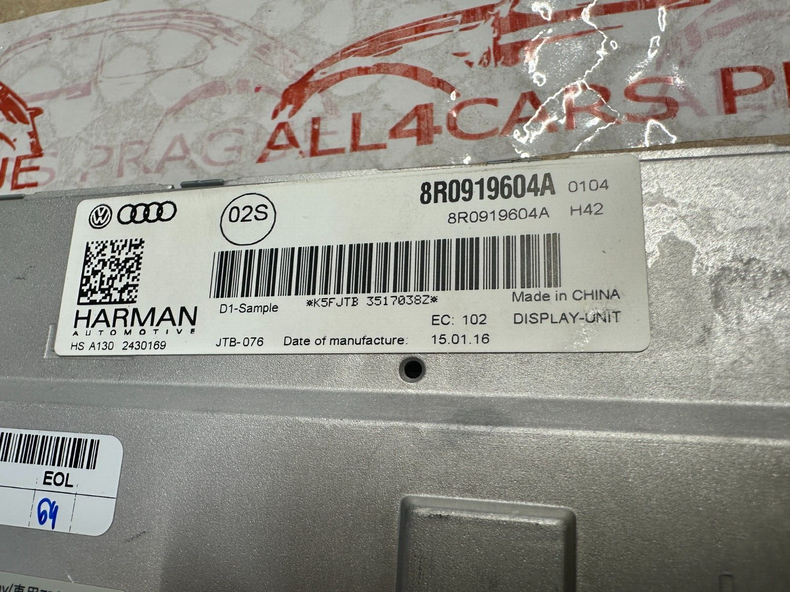 AUDI LCD ANZEIGEEINHEIT FÜR MULTIMEDIAINTERFACE MMI 8R0919604A FAST NEU TEST CAR - Obrázek 17