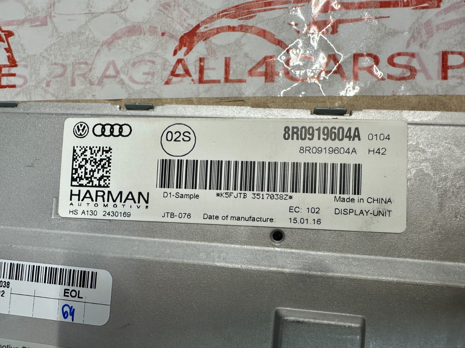 AUDI LCD ANZEIGEEINHEIT FÜR MULTIMEDIAINTERFACE MMI 8R0919604A FAST NEU TEST CAR - Obrázek 4