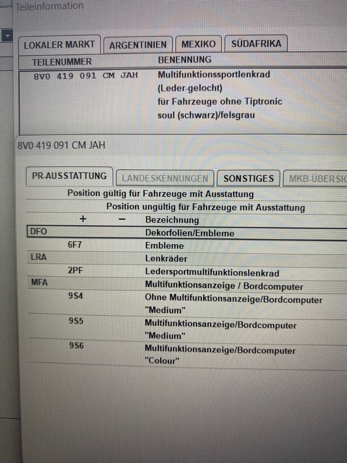 AUDI LENKRAD A3 S3 Q2 LEDER SPORT MULTIFUNKTION LENKRAD PERFORIERT 8V0419091CM - Obrázek 18