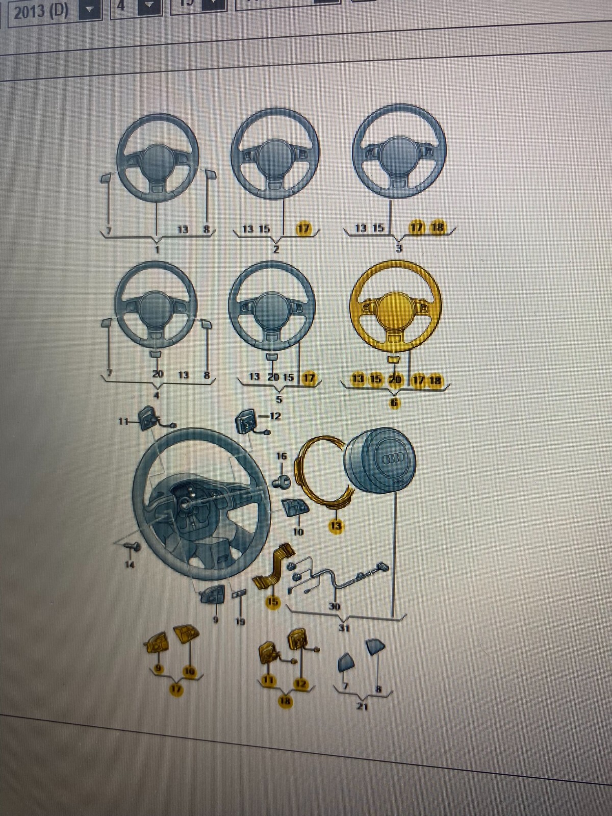 AUDI LENKRAD A4 S4 A5 S5 SPORT LEDERLENKRAD MIT SCHALTWIPEN 8K0419091BN FAST NEU - Obrázek 23