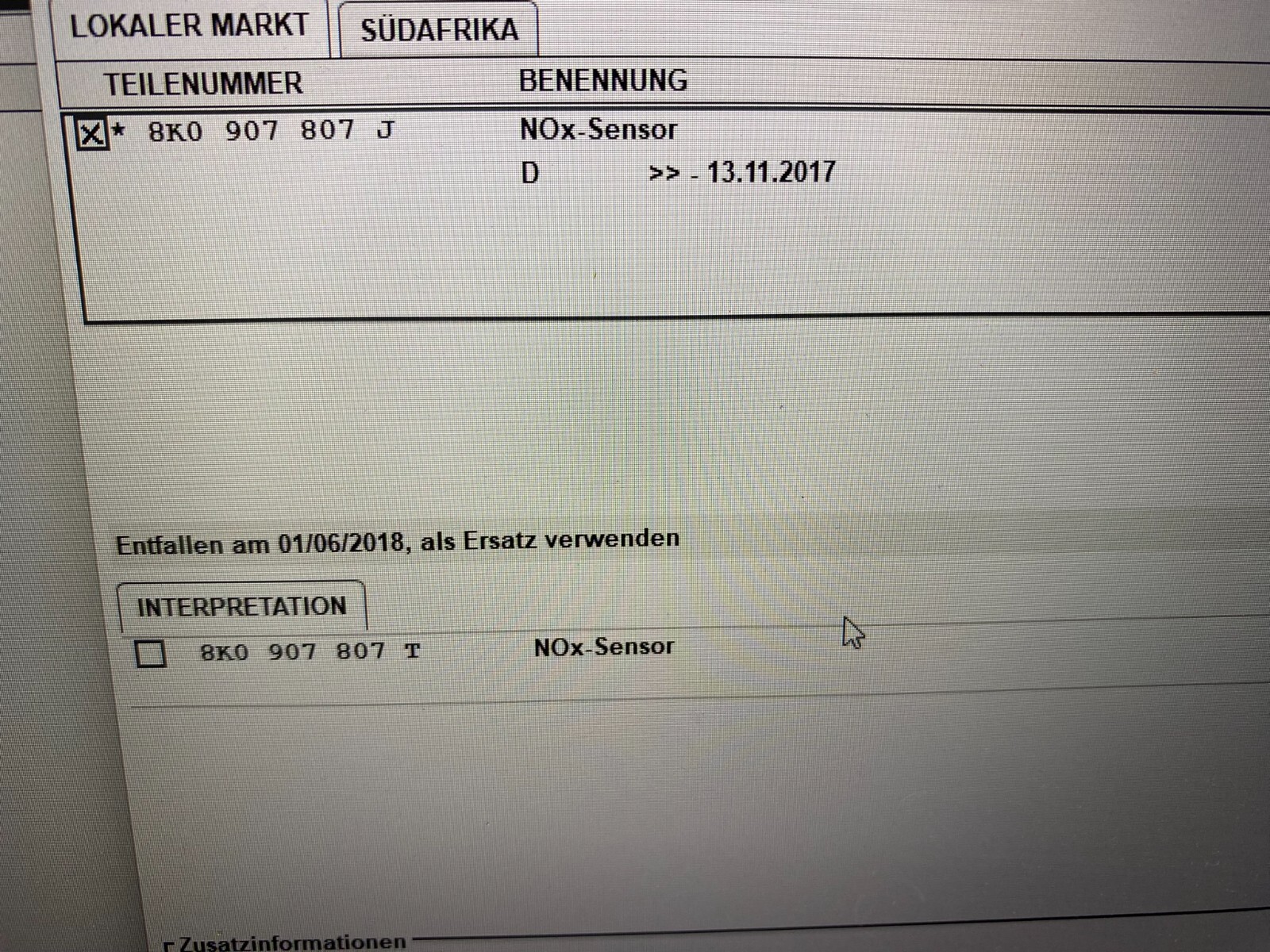 AUDI NOX SENSOR 8K0907807J 8K0907807T - FAST NEU-DEMONT VOM TEST WAGEN - 1500 KM - Obrázek 10