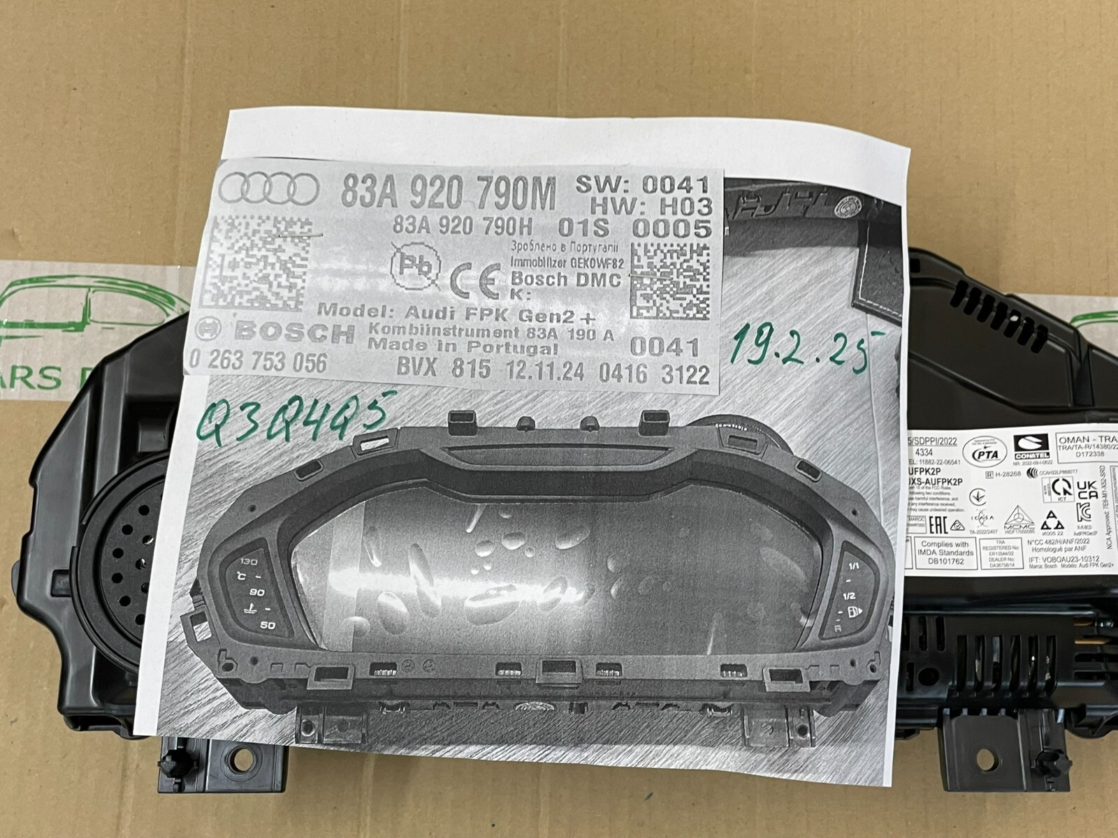 AUDI Q3 83A TACHOMETER KOMBIINSTRUMENT VIRTUAL COCKPIT 83A920790M ORIG NEU 0 KM - Obrázek 21