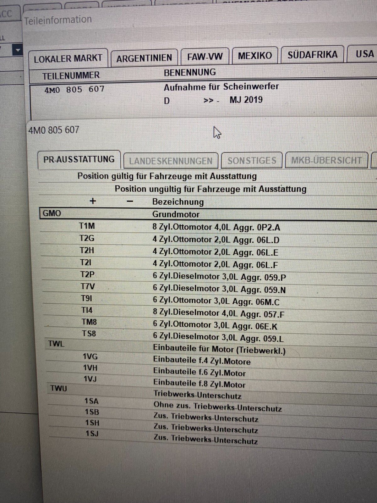 AUDI Q7 AUFNAHME FUR SCHEINWERFER SET R+L 4M0805607 + 4M0805608 ORIG. NEU!! - Obrázek 11