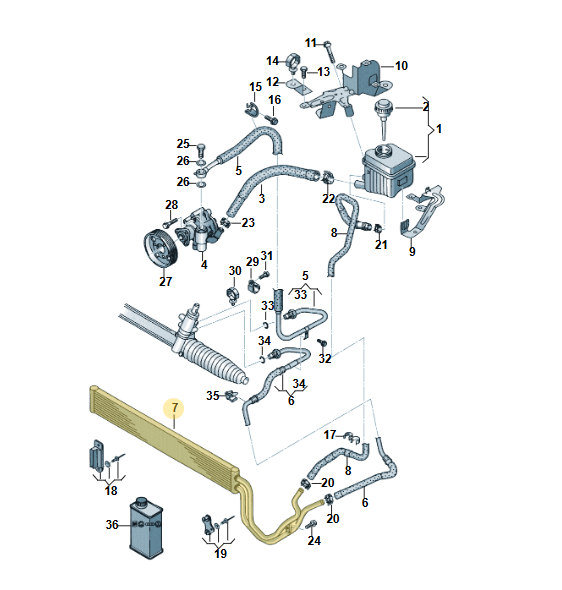 AUDI Q7 , VW TOUAREG 3.0TDI ÖLKÜHLER SERVOLENKUNG 7L8422885A DEMONT V TEST CAR - Obrázek 5