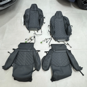 AUDI S / S-LINE AUDI SPORTSITZBEZÜGE VORN L+R BEHEIZT GRAU/WEISS GESTEPPTE NAHT