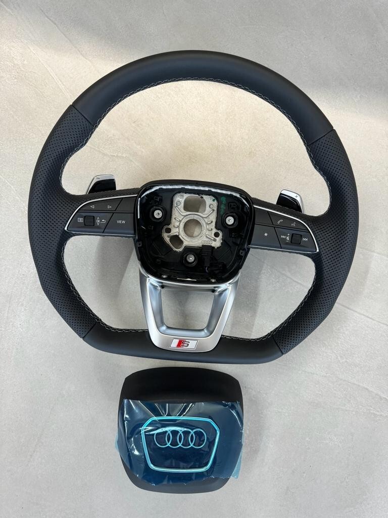 AUDI SQ7 SQ8 SPORT LENKRAD LEDER ABGEFLACHT MIT GROSSEN S SCHALTWIPPEN ORIG.NEU! - Obrázek 5