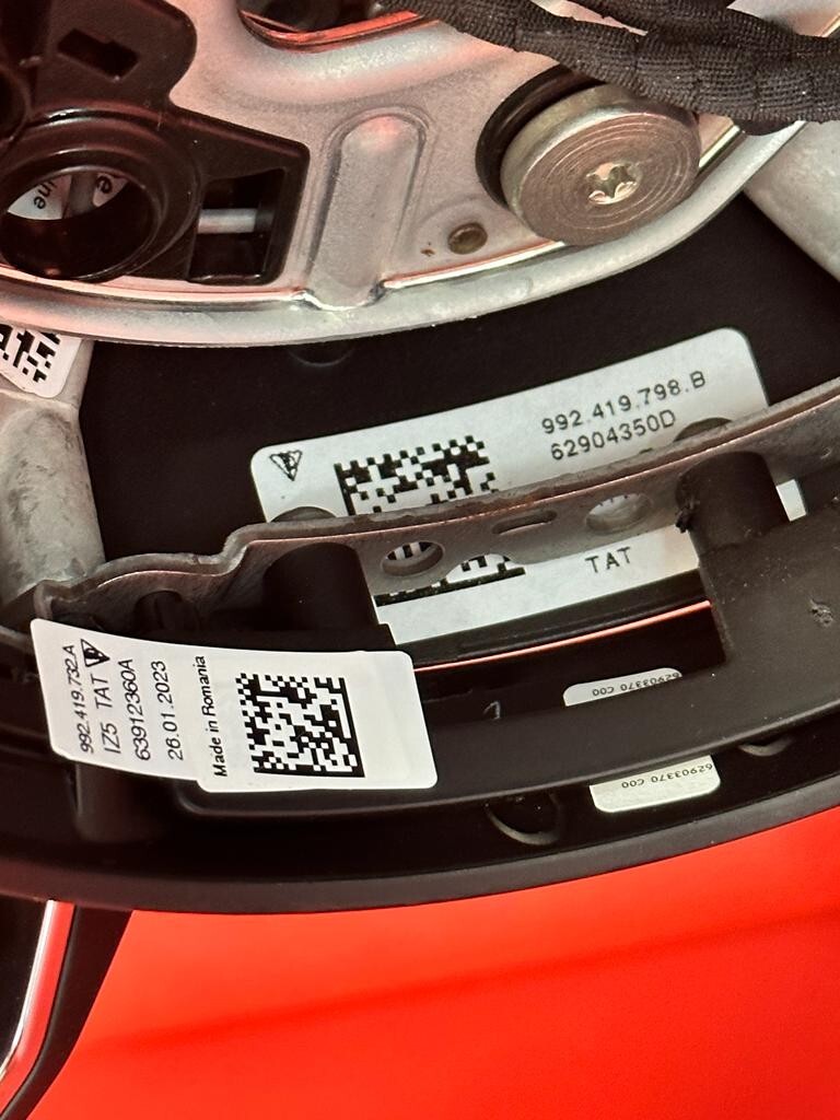 PORSCHE 992 SPORT LEDER LENKRAD KOMPLET PORSCHE STEERING WHEEL COMPLET ORIGINAL - Obrázek 12