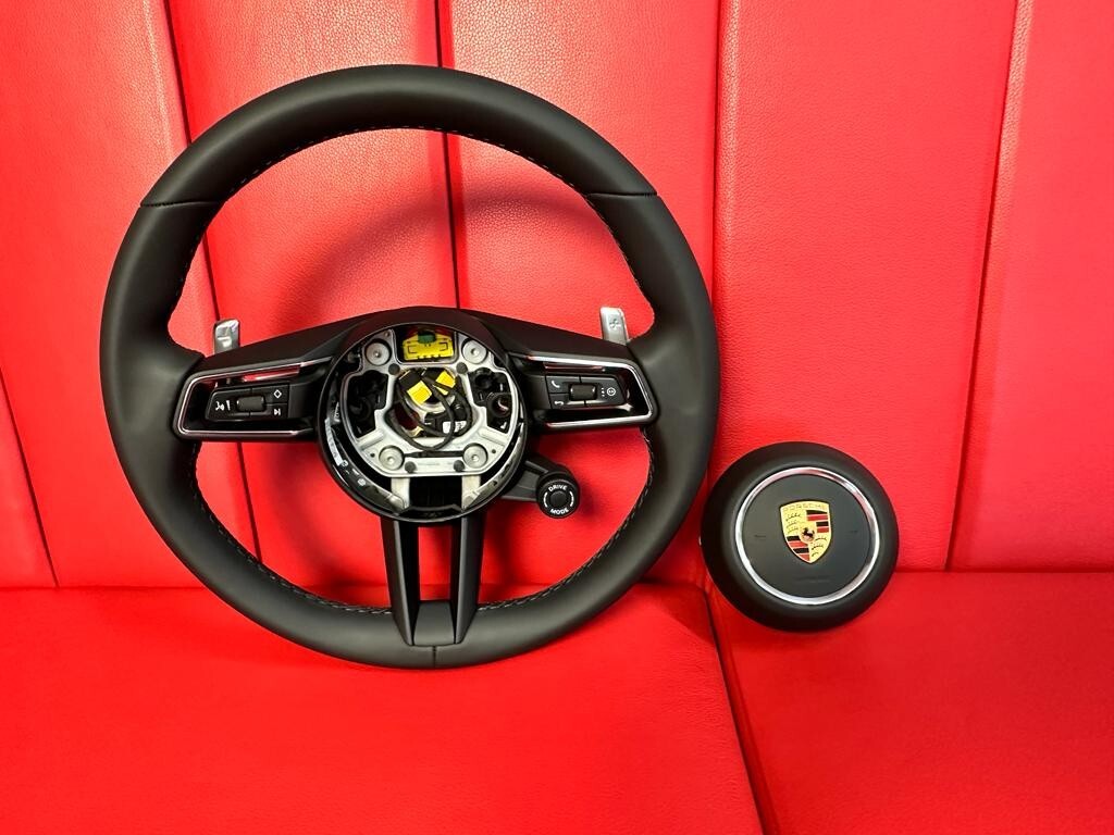 PORSCHE 992 SPORT LEDER LENKRAD KOMPLET PORSCHE STEERING WHEEL COMPLET ORIGINAL - Obrázek 6