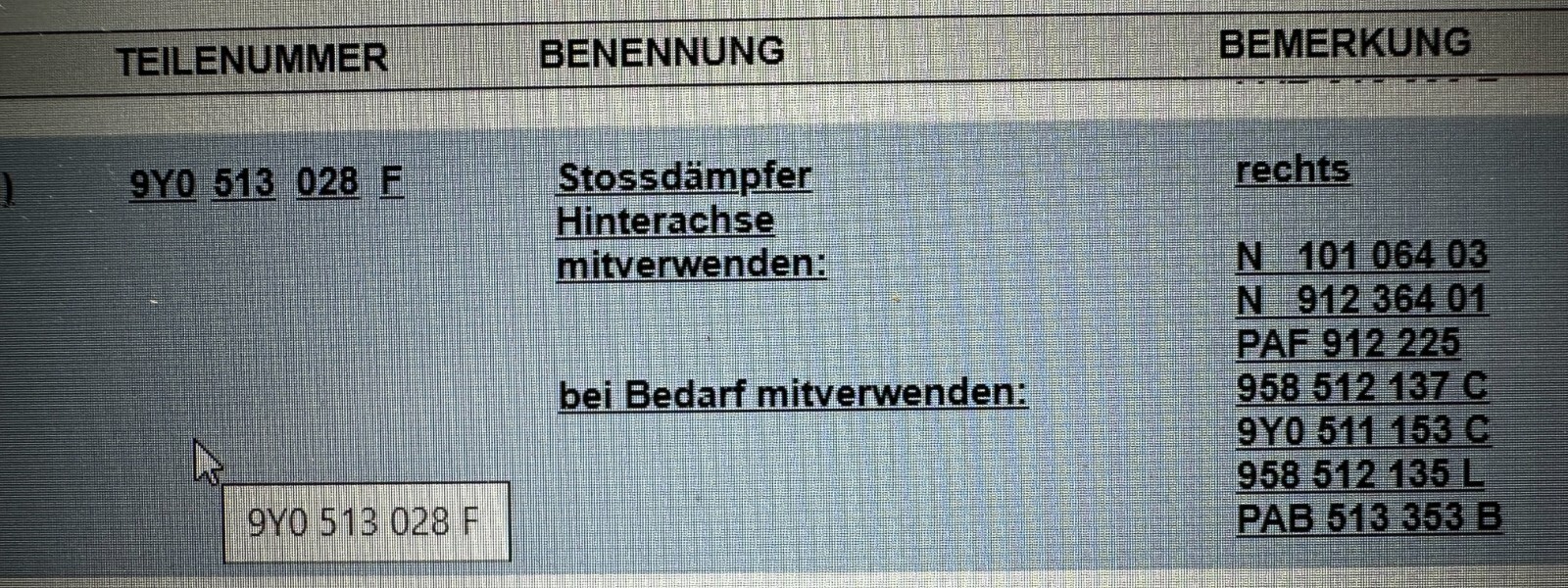PORSCHE CAYENNE 9YA-2 STOSSDÄMPFER ELEKTRISCH HINTER RECHTS 9Y0513028F ORIG NEU - Obrázek 7