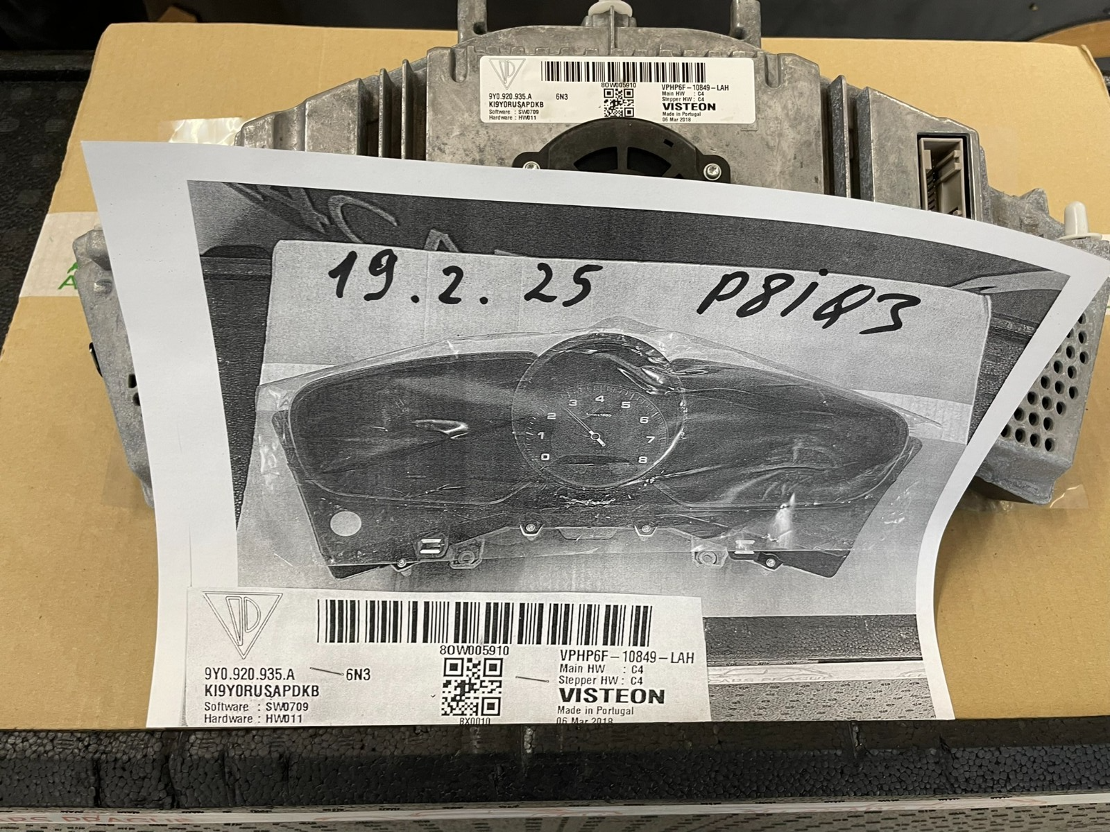 PORSCHE CAYENNE TACHOMETER KOMBIINSTRUMENT CLUSTER 9Y0920935A 6N3 ORIG.NEU 0 KM - Obrázek 25