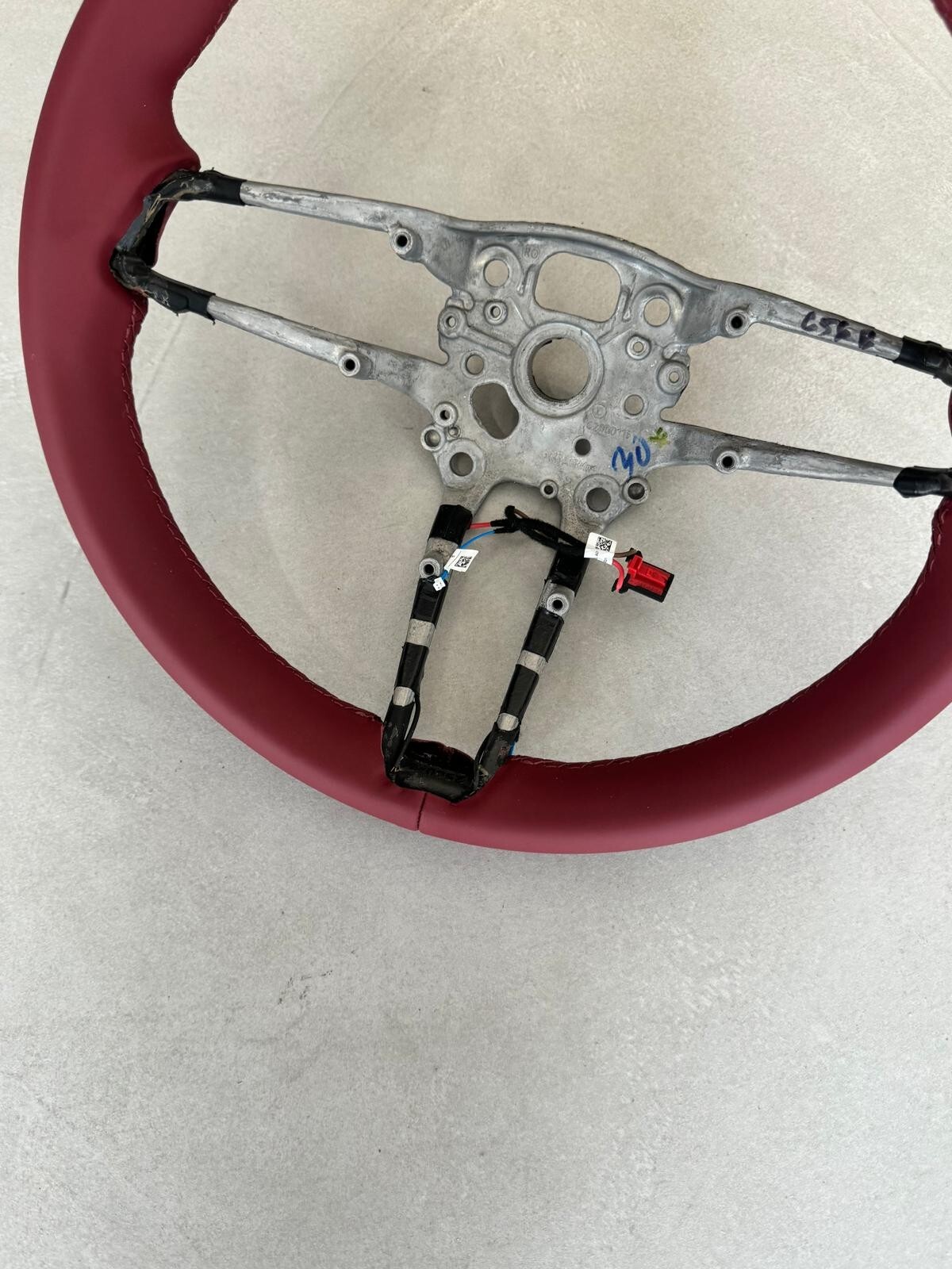 PORSCHE LEERES RAHMEN LENKRAD BEHEIZT ROT LEDER STEERING WHEEL FRAME NEW !! - Obrázek 11