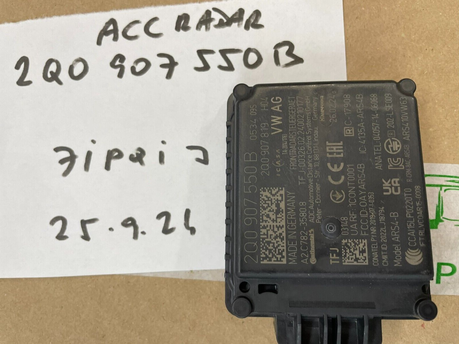 SEAT IBIZA ATECA ACC STEUERGERÄT FÜR ABSTANDSREGELUNG RADARSENSOR 2Q0907550B NEU - Obrázek 19