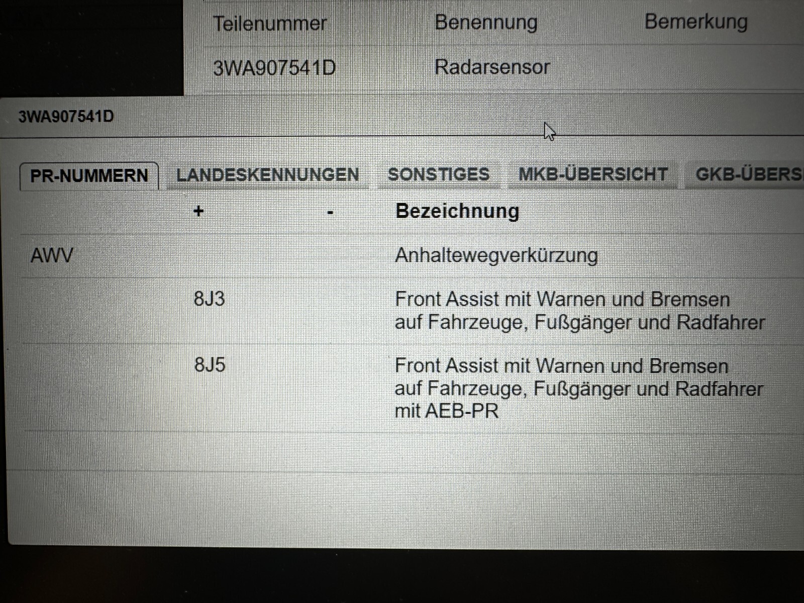 SKODA SUPERB KODIAQ 2024 ACC RADARSENSOR ABSTANDSREGELUNG 3WA907541D ORIG.NEU !! - Obrázek 6