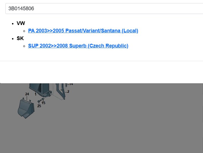 ŠKODA SUPERB VW PASSAT LADELUFT TURBOKÜHLER V6 2.5 TDI RECHTS 3B0145806 ORIG. - Obrázek 4
