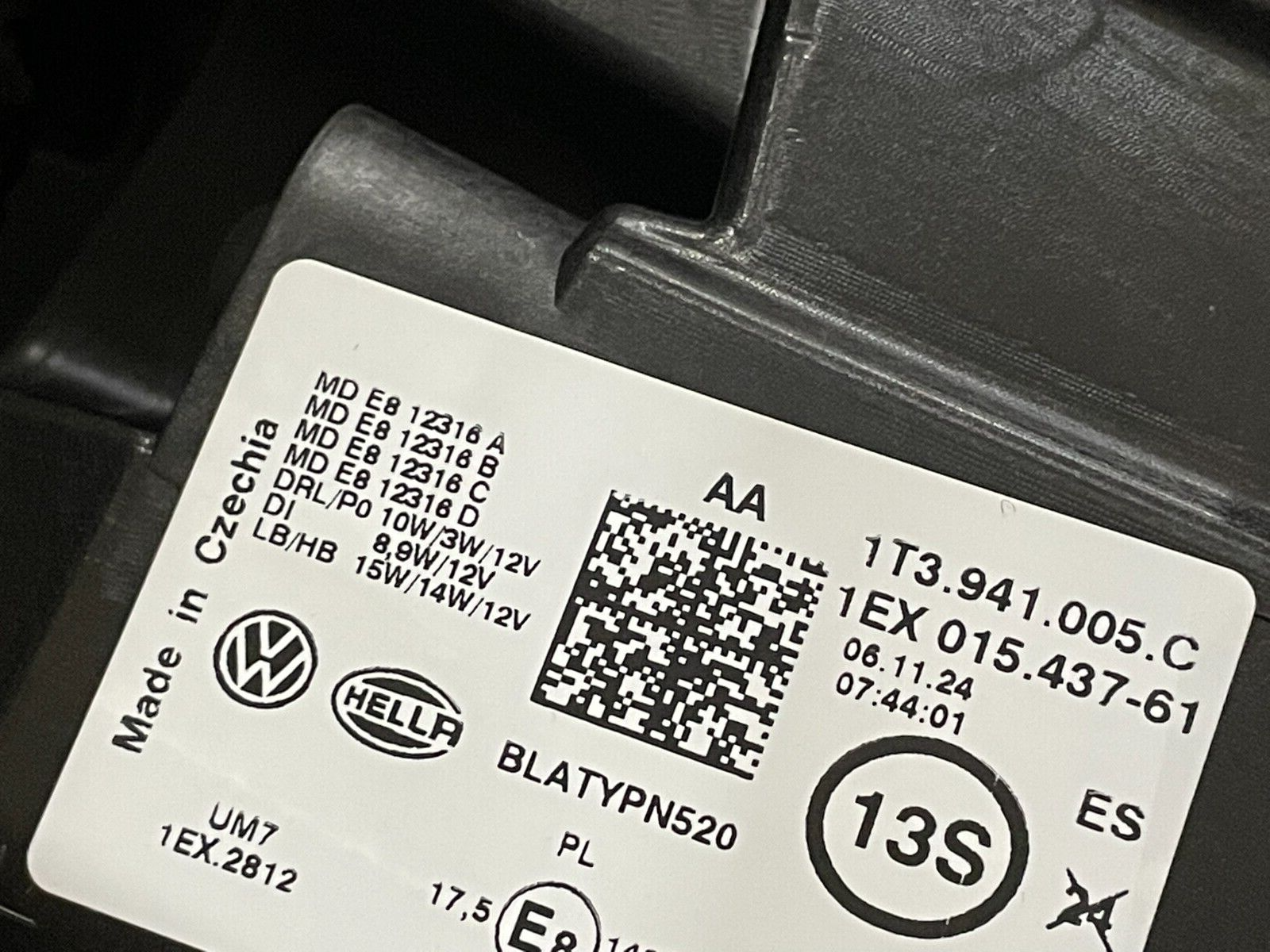 VOLKSWAGEN ID BUZZ LINKS LED-SCHEINWERFER KOMPLET 1T3941005C ORIG. VW NEU TEIL - Obrázek 3