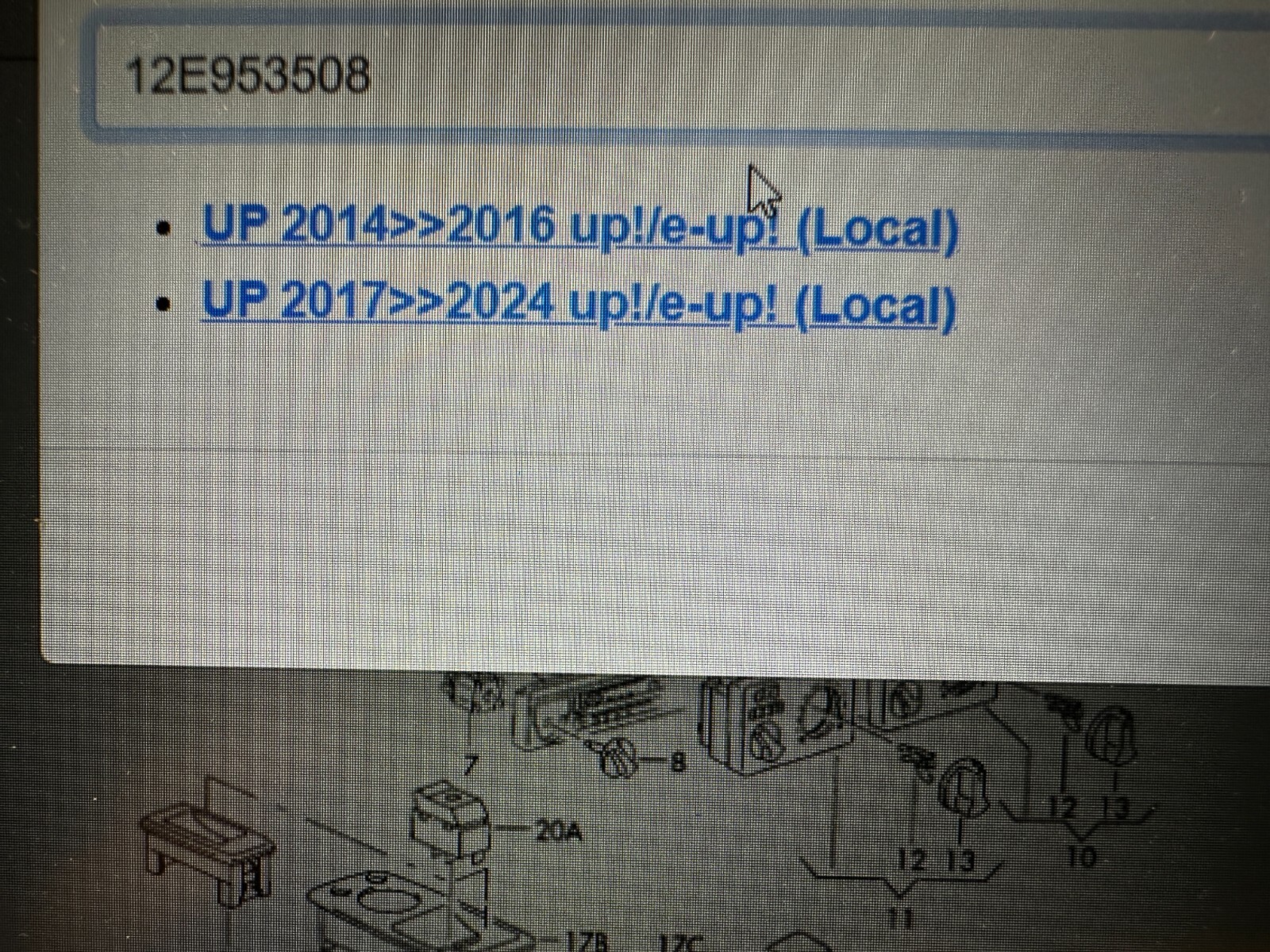 VW E-UP 2014-2024 BEDIENEINHEIT MIT DRUCKTASTEN 12E953508 Fast Neu d v Test Car - Obrázek 3