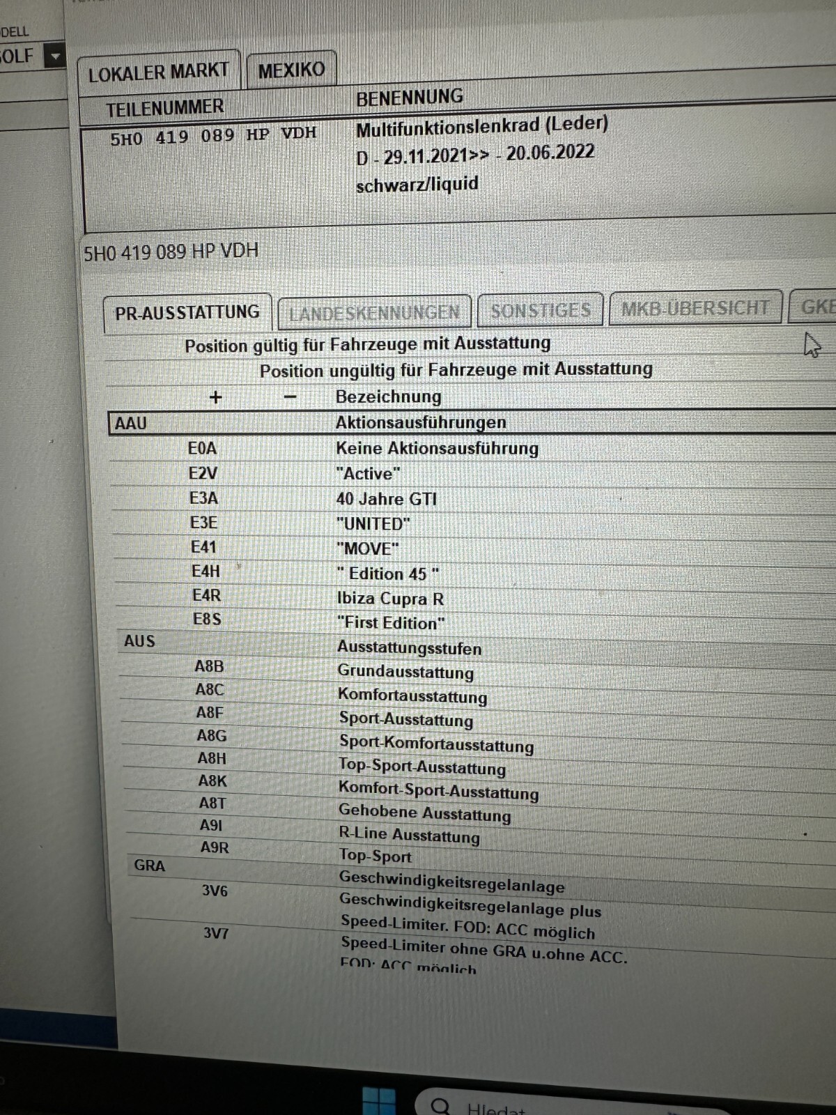 VW MULTIFUNKTIONS SPORT LEDER LENKRAD BEHEIZT MIT R LOGO 5H0419089HP Fast Neu... - Obrázek 19