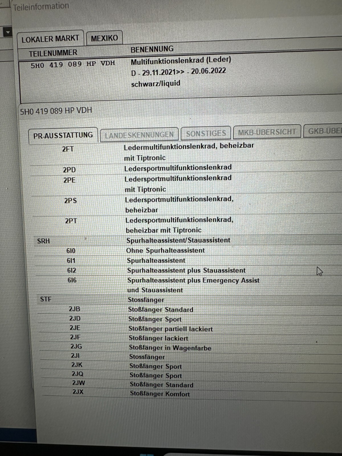 VW MULTIFUNKTIONS SPORT LEDER LENKRAD BEHEIZT MIT R LOGO 5H0419089HP Fast Neu... - Obrázek 21