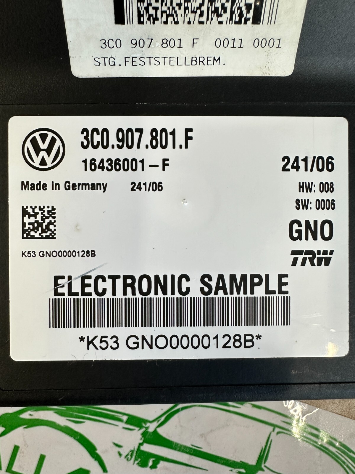 VW PASSAT STEUERGERÄT ELEKTROMECHANISCHE BREMSE 3C0907801F Fast Neu d v Test Car - Obrázek 4
