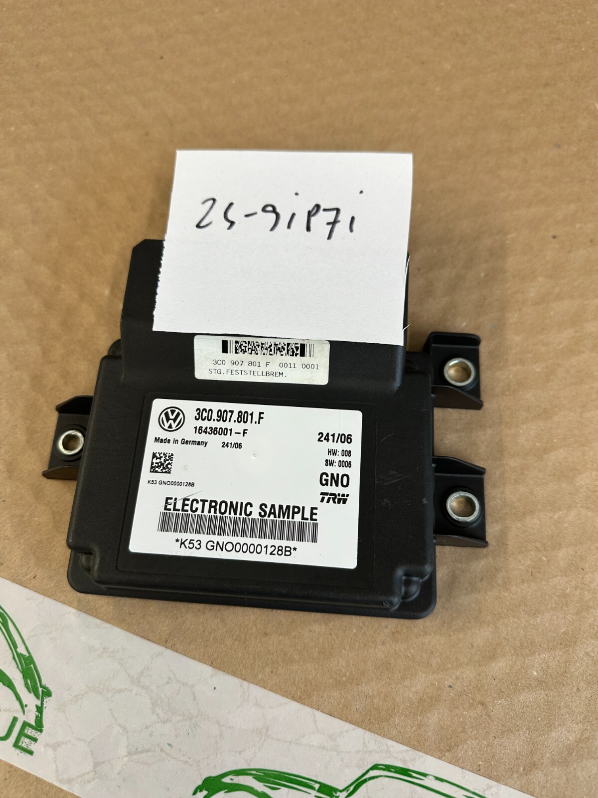 VW PASSAT STEUERGERÄT ELEKTROMECHANISCHE BREMSE 3C0907801F Fast Neu d v Test Car - Obrázek 8