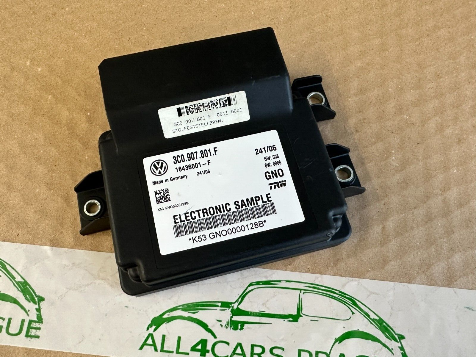 VW PASSAT STEUERGERÄT ELEKTROMECHANISCHE BREMSE 3C0907801F Fast Neu d v Test Car