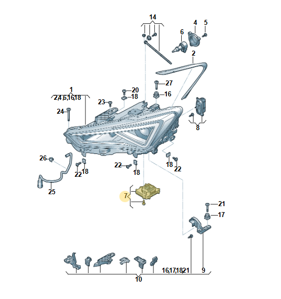 VW SKODA SEAT LED SCHEINWERFER STEUERGERÄT 992941571AE ORIGINAL FAST NEU!! - Obrázek 3