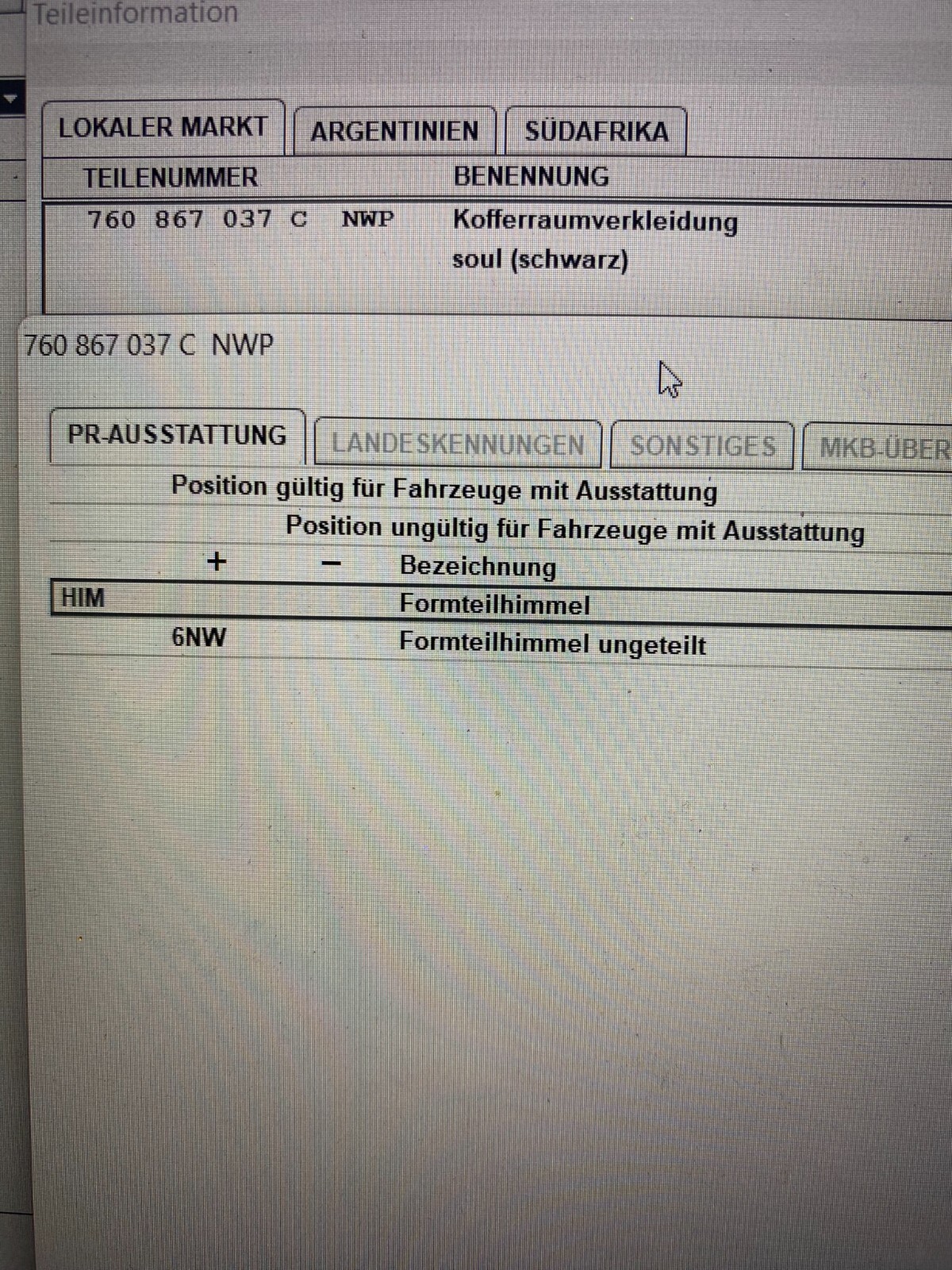 VW TOUAREG 3 KOFFERRAUMVERKLEIDUNG LINKS SOUL 760867037C ORIG.NEU!!! - Obrázek 11