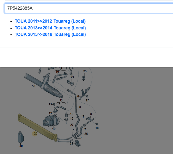 VW TOUAREG 7P ÖL KÜHLER SERVO ÖL KÜHLER 7P5422885A DEMONT VOM TEST WAGEN ORIG VW - Obrázek 6